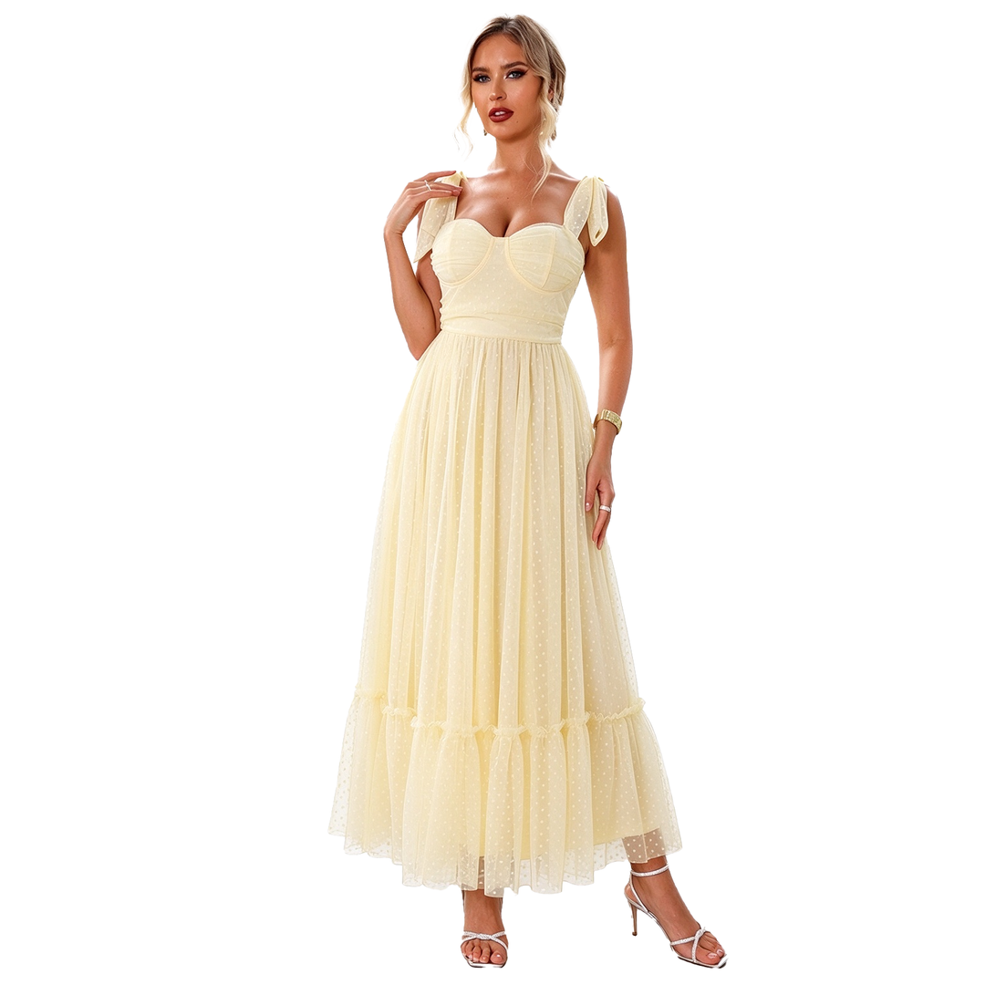 Polka Dot Tulle Midi Dress