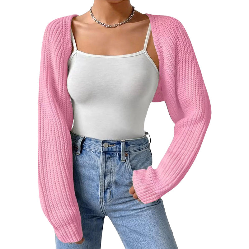Cropped Chunky Knit Cardigan