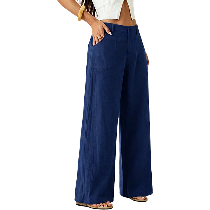 High Waist Wide Leg Linen Pants