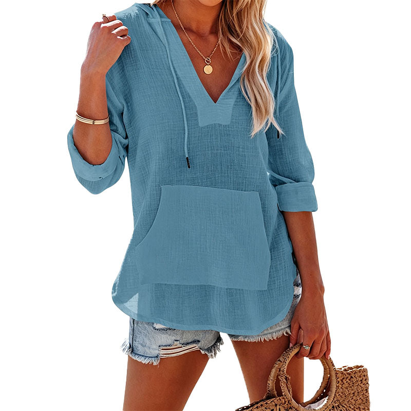 Relaxed Hooded Pullover Top