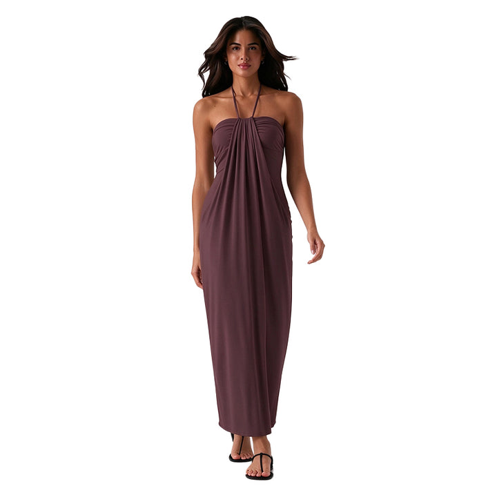 Backless Halter Maxi Dress