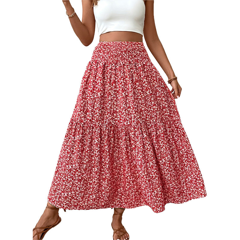 Floral Tiered Maxi Skirt