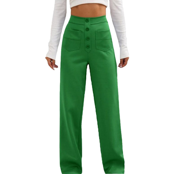 High Waist Button Front Pants