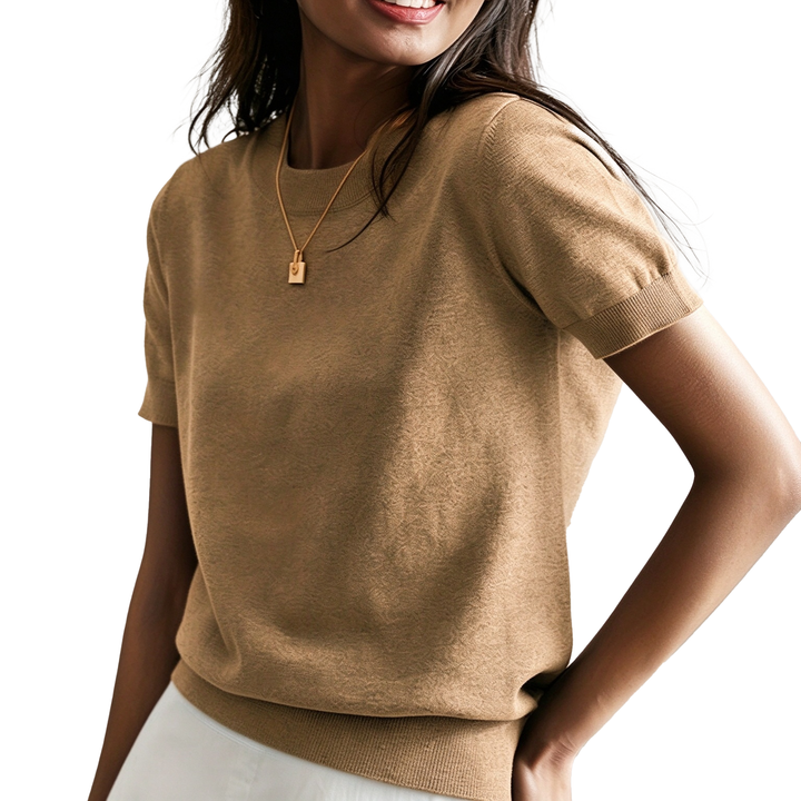 Relaxed Short Sleeve Knit Top