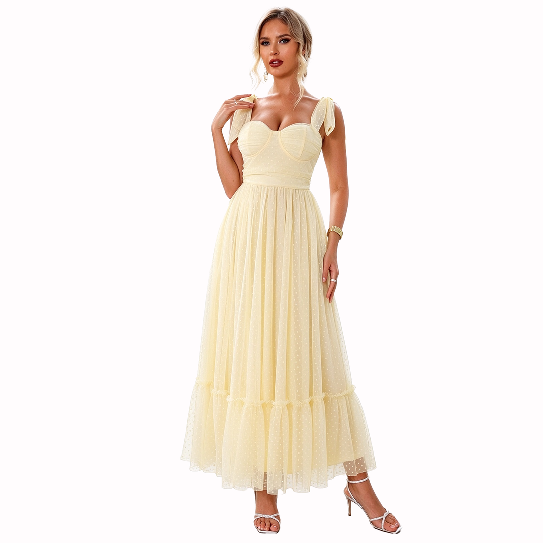 Polka Dot Tulle Midi Dress