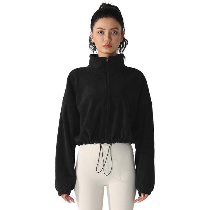 Cropped Fleece Zip-Up Jacket