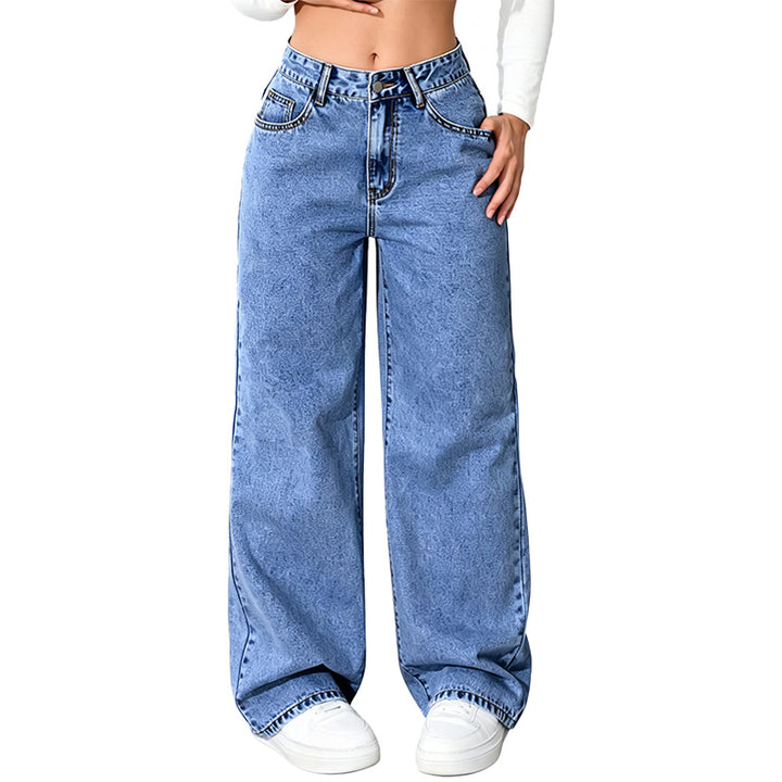 Relaxed Straight Wide Leg Jeans
