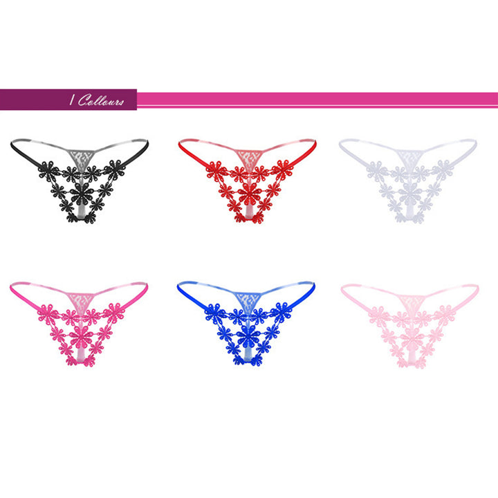 Floral Embroidered Thongs