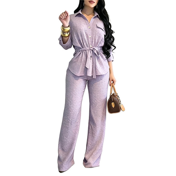 Relaxed Pleated Two Piece Set