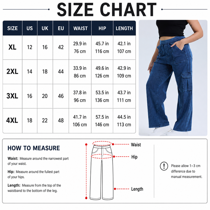 Relaxed Cargo Wide Leg Jeans