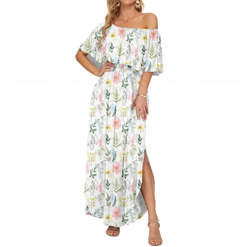 Floral Off Shoulder Maxi Dress