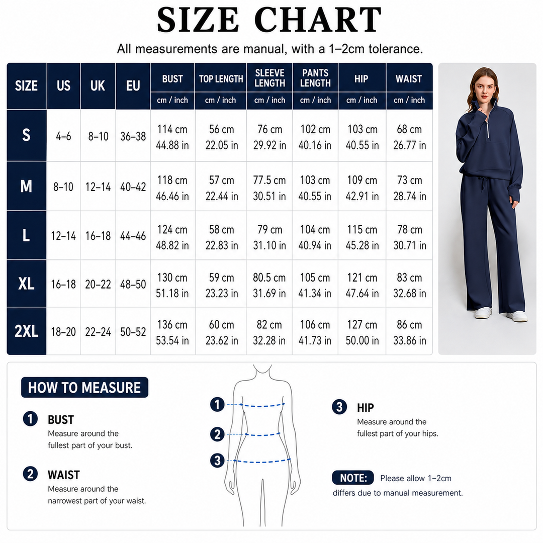 Half-Zip Wide Leg Lounge Set