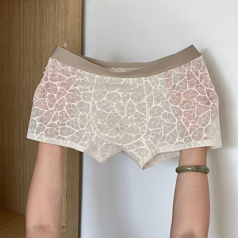 Men’s Sheer Lace Boxer Shorts