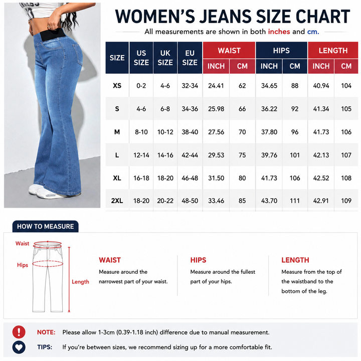 High Waist Stretch Flare Jeans