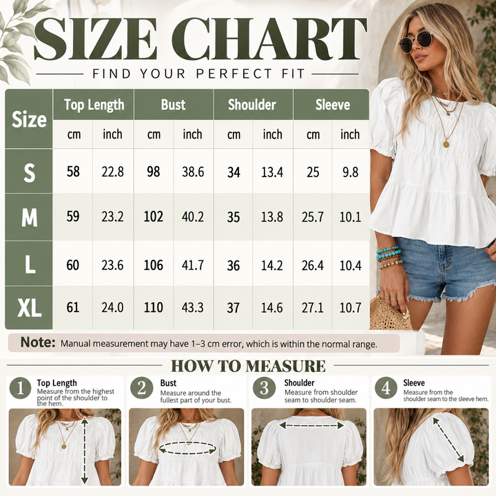 Romantic Puff Sleeve Babydoll Top