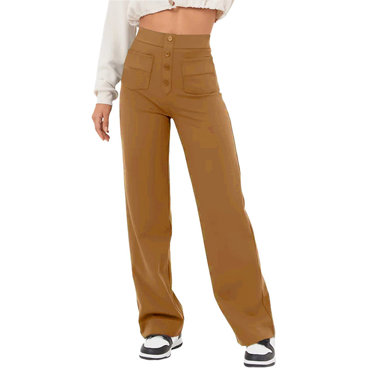 High Waist Button Front Pants