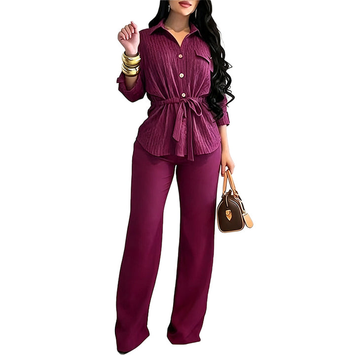 Relaxed Pleated Two Piece Set