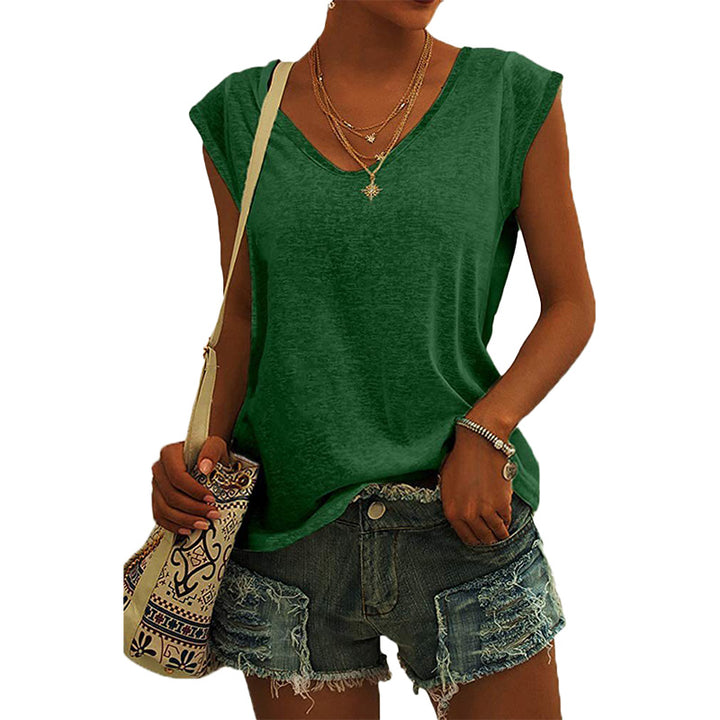 Relaxed Fit V-Neck Sleeveless Top