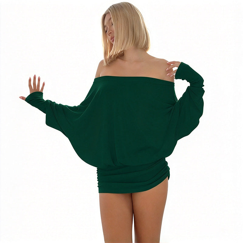 Off-Shoulder Draped Mini Dress