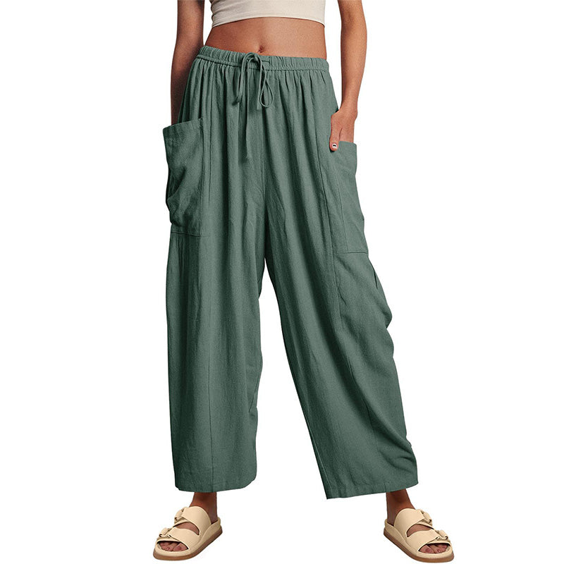 Relaxed Cargo Wide Leg Pants