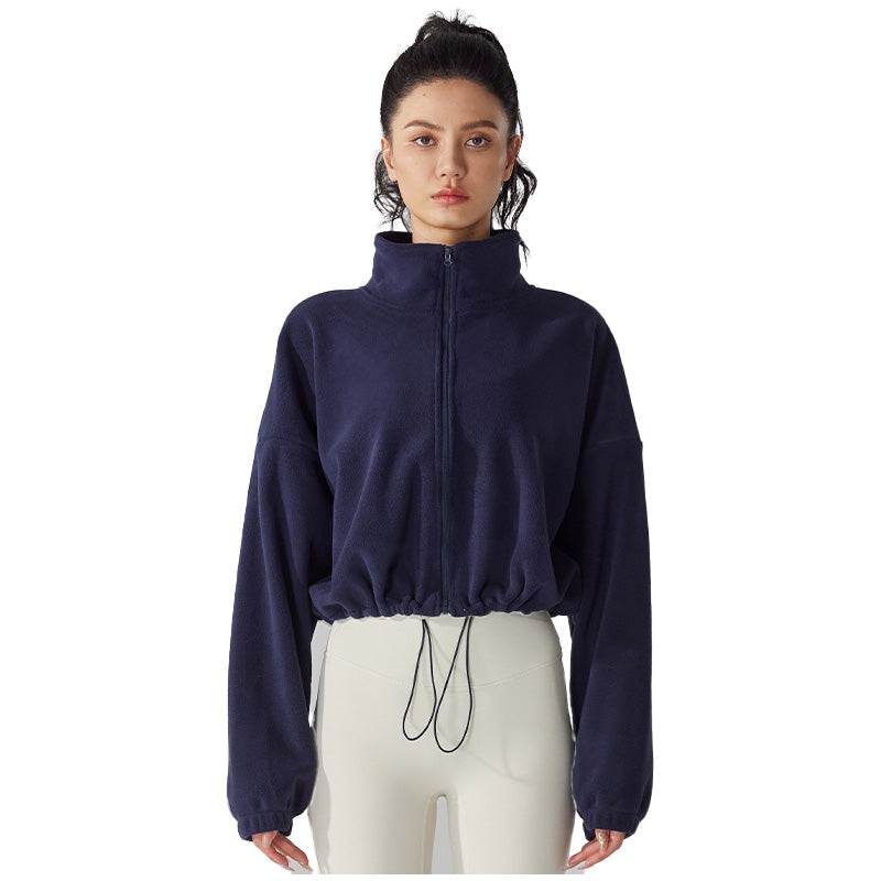 Cropped Fleece Zip-Up Jacket