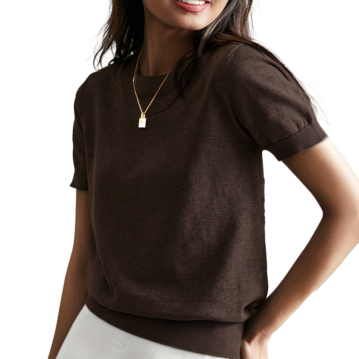 Relaxed Short Sleeve Knit Top