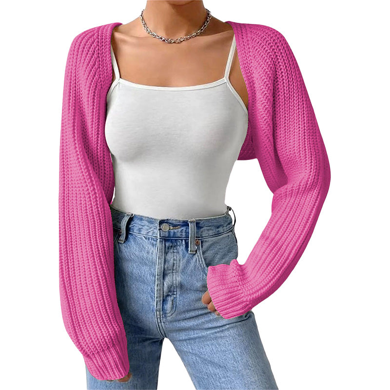 Cropped Chunky Knit Cardigan