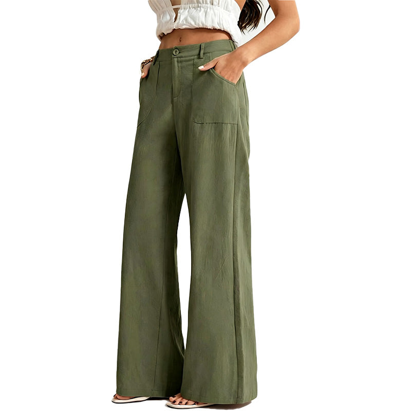 High Waist Wide Leg Linen Pants