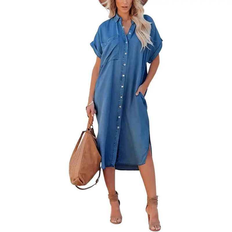 Relaxed Denim Shirt Dress