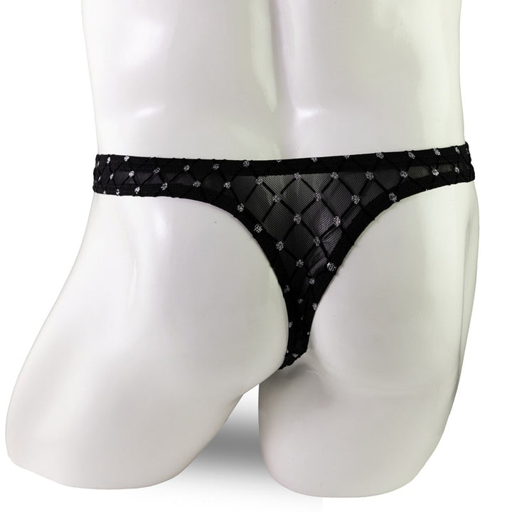 Men's diamond mesh thong