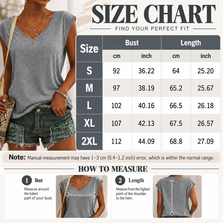 Relaxed Fit V-Neck Sleeveless Top