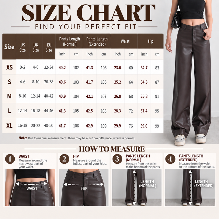 High Waist PU Wide Leg Pants