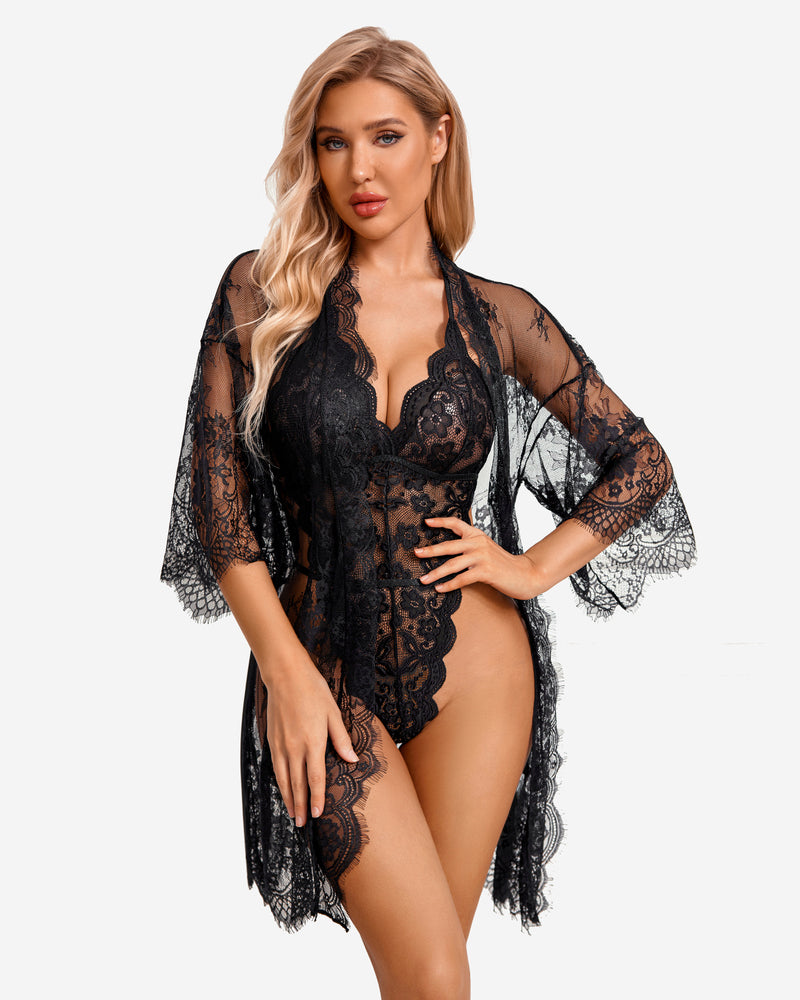 Sexy suit robe lace jumpsuit