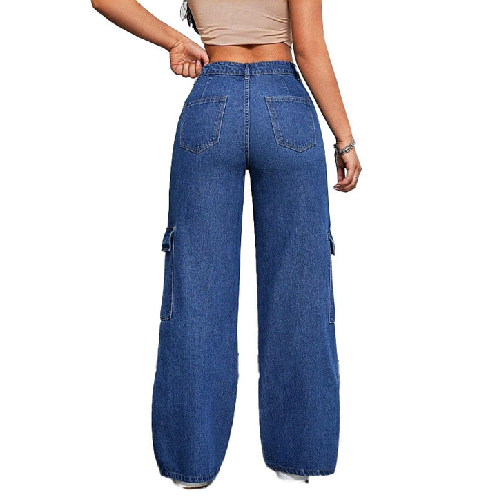 High Rise Cargo Wide Leg Jeans