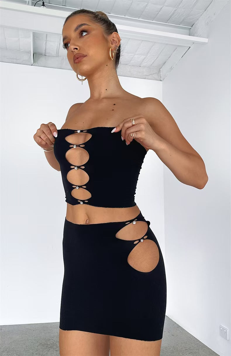 Women’s Rhinestone Fishnet Bodycon Dress