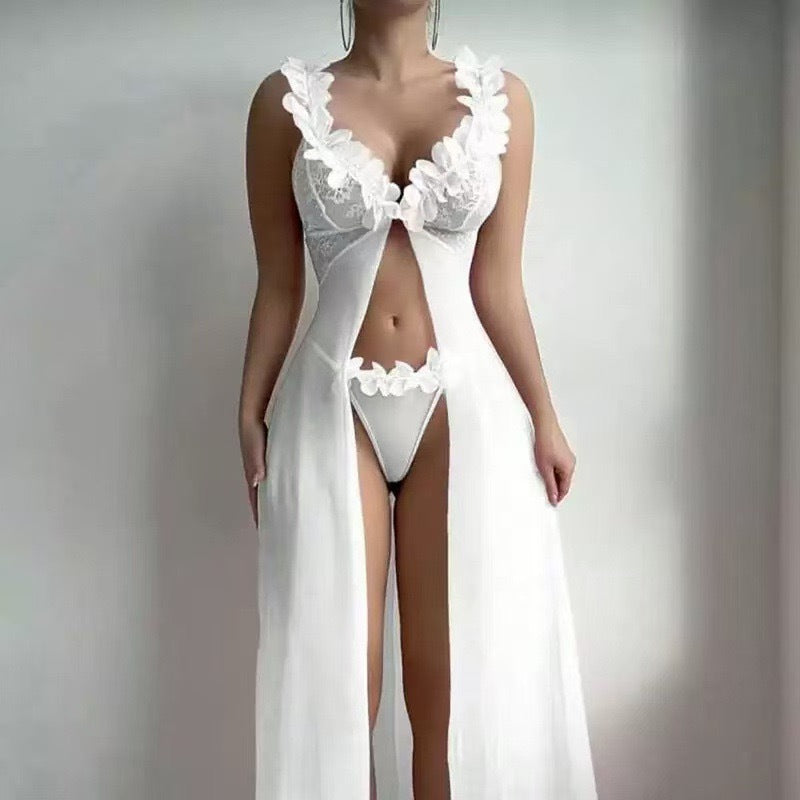 Women’s Floral Lace Split Maxi Nightdress