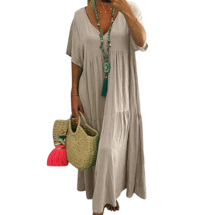 Relaxed V Neck Maxi Dress