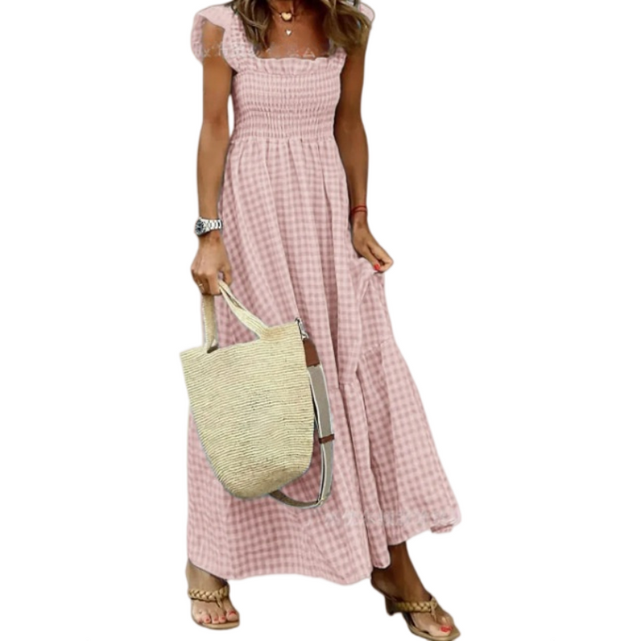 Gingham Smocked Maxi Dress