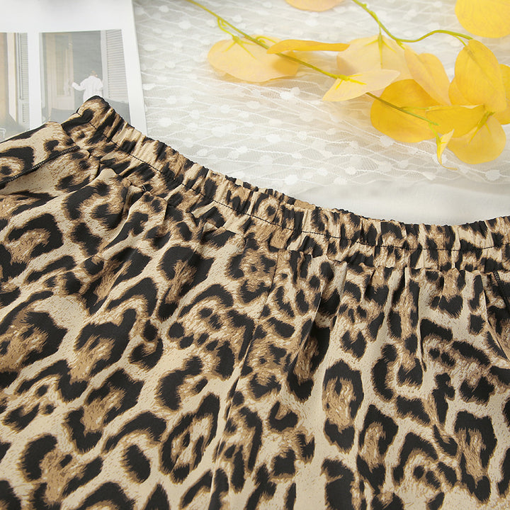 Leopard Print Off Shoulder Lounge Set