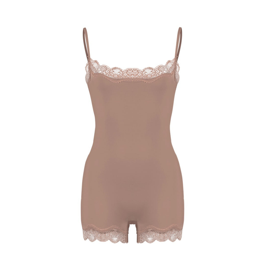 Lace Trim Sculpting Bodysuit – Premium Slim Fit Cami Shapewear for Women