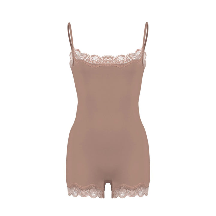 Lace Trim Sculpting Bodysuit – Premium Slim Fit Cami Shapewear for Women
