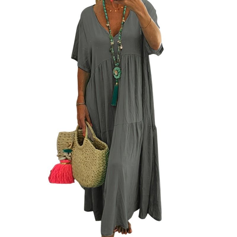 Relaxed V Neck Maxi Dress