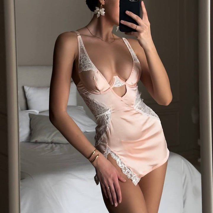 Cutout Lingerie Set – Women’s Cami Top & Panty Two Piece Set