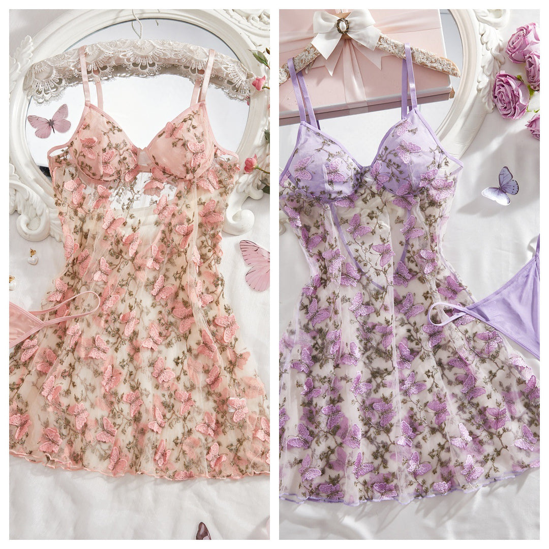 Floral Embroidered Mesh Bodysuit – Lace-Up Sheer Cami One-Piece for Women