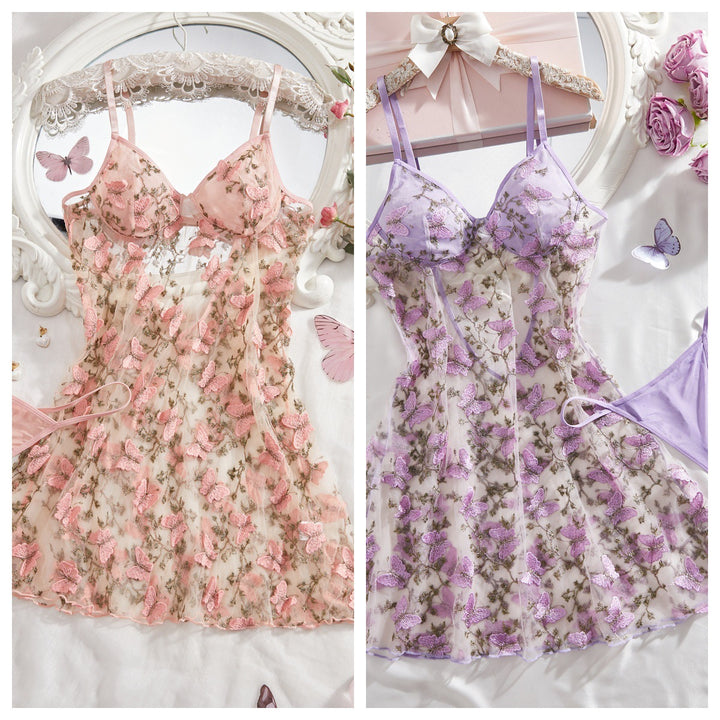 Floral Embroidered Mesh Bodysuit – Lace-Up Sheer Cami One-Piece for Women