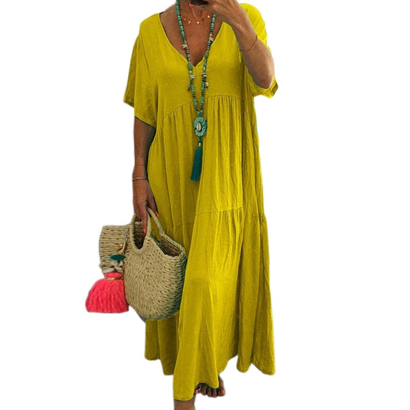 Relaxed V Neck Maxi Dress