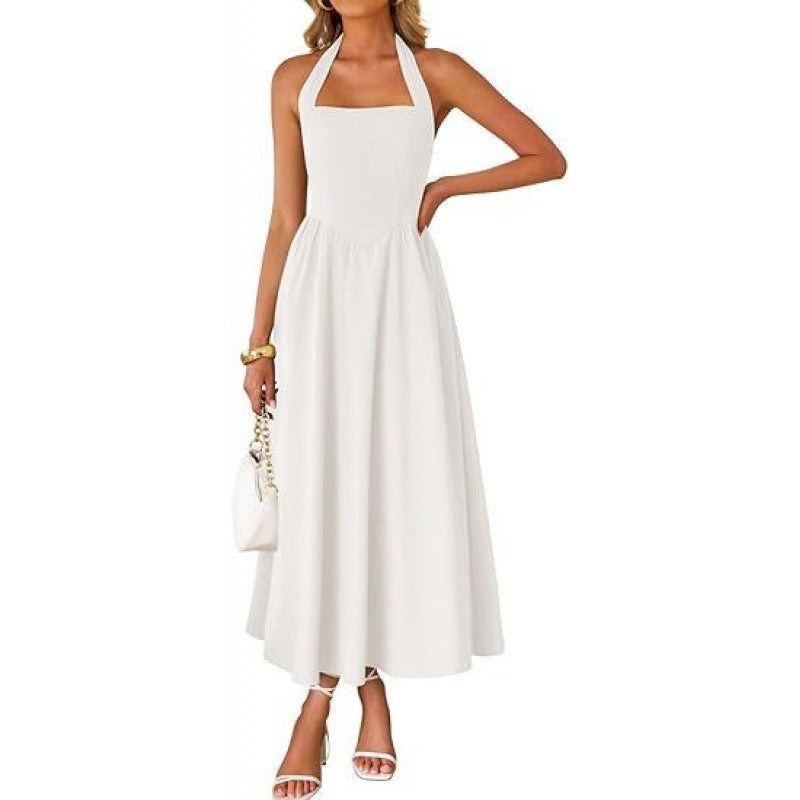Halter Flow Midi Dress