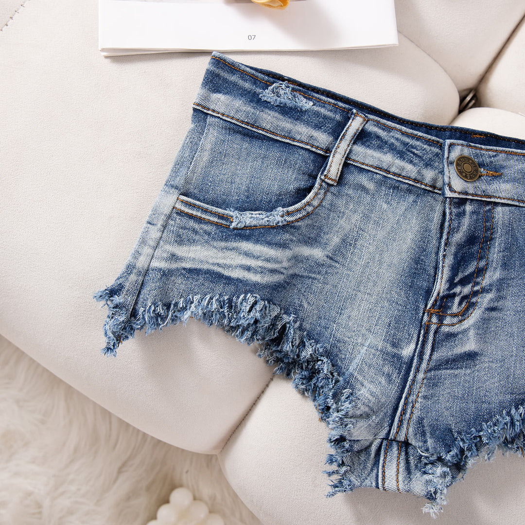 Casual Low Rise Denim Shorts