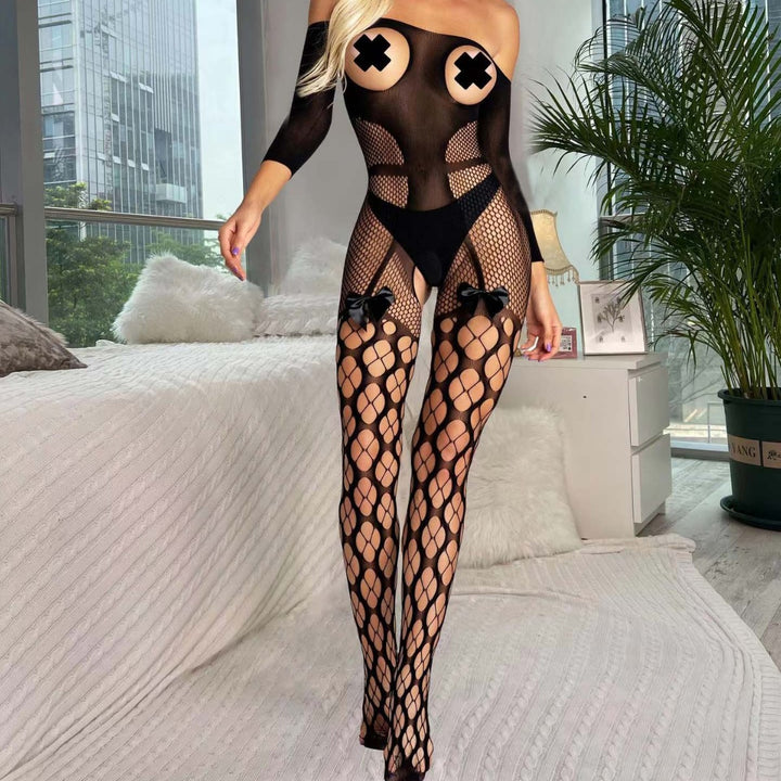 Women’s Bow Detail Mesh Bodysuit