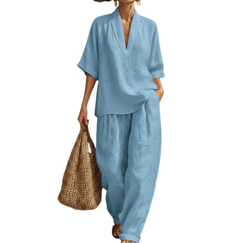 Linen Blend Lounge Set